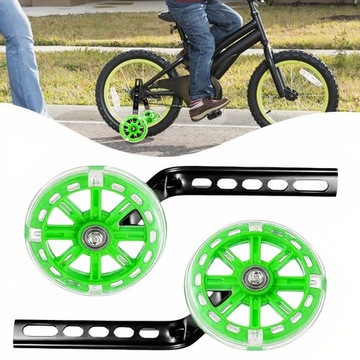 KÓŁKA PODPOROWE BOCZNE DO ROWERU 12-20'LED ZIELONE