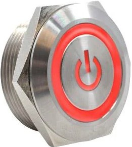 Питание бистабильная кнопка серебряная вандаляталя 250 В 5a 16x38mm красный