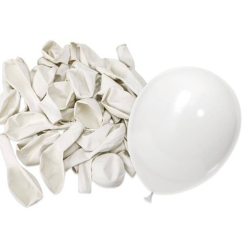 BALONY BIAŁE MATOWE URODZINY WESELE ŚLUB BIAŁY BALON 13 cm ZESTAW 50 szt