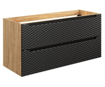 Duża Szafka pod Umywalkę 120 cm Nowoczesna Drewniana Czarna OCEAN BLACK