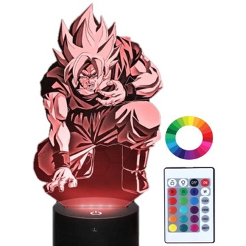 Lampka Nocna z Imieniem Son Goku 3D Led Grawer