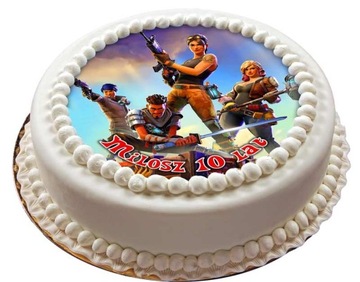 OPŁATKI na tort FORTNITE gruby nasycone kolory 24h