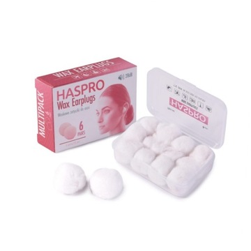 Woskowe Zatyczki do Uszu Stopery Haspro Wax Do spania Ochrona słuchu 6 par
