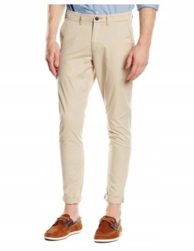 Jack Jones Męskie Eleganckie Chinosy Beżowe 29/30