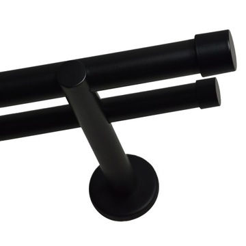 VOPPI KARNISZ PODWÓJNY LOFT 19+19MM 220 CM CZARNY