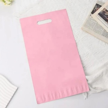 УПАКОВКИ КУРЬЕРСКАЯ ФОЛЬГА С РУЧКАМИ 400х500+70 розовые 50 шт.
