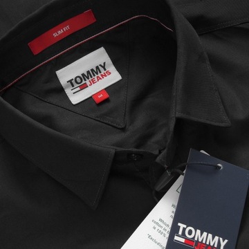 Tommy Jeans koszula męska Tommy Hilfiger Slim Fit Czarna r.L