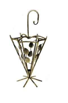 Ażurowy Stojak na Parasole Parasolnik metalowy z ociekaczem złoty nr 851