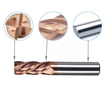 FREZ WĘGLIKOWY VHM MTS fi 1,5mm długi szyjka 12mm, chwyt 4mm 55 HRC 4 pióra