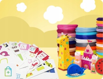 ШАБЛОНЫ РУЧКИ ДЛЯ 3D ПРИНТЕРА + ВСТАВКИ PCL 50M 50-60C НАБОР ДЛЯ ДЕТЕЙ