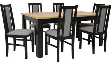 Zestaw 6 krzeseł ROZKŁADANY stół do 2m blat CRAFT