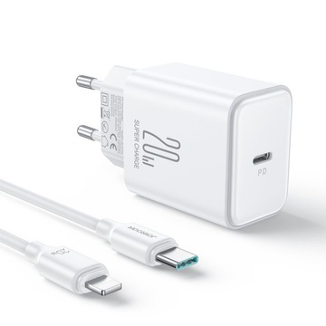 SZYBKA ŁADOWARKA DO IPHONE KOSTKA 20 W ŁADOWARKA SIECIOWA + KABEL LIGHTING