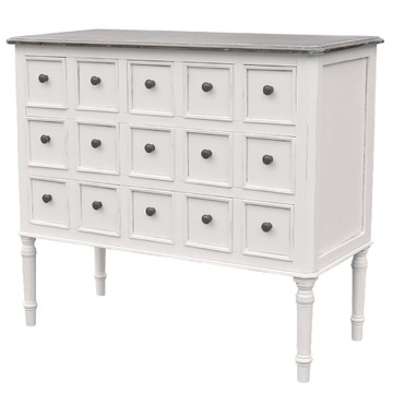 Komoda w stylu prowansalskim Ravenna RA029 bielone drewno paulownia