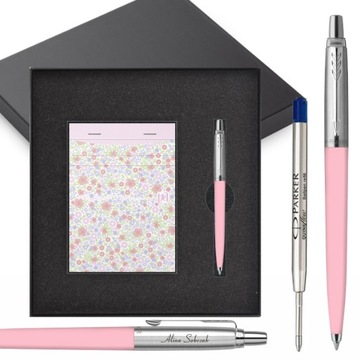 ZESTAW PARKER DŁUGOPIS JOTTER ORIGINALS BABY PINK + OXFORD NOTES A6 GRAWER