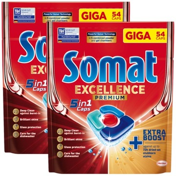 Kapsułki do zmywarki Somat Excellence 5w1 2x 54szt