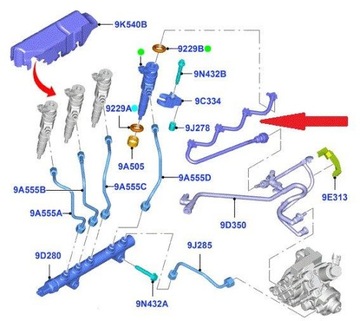 ПЕРЕЛИВНОЙ ШЛАНГ ДЛЯ VOLVO 1.6 D2 OE AV6Q9K022AB