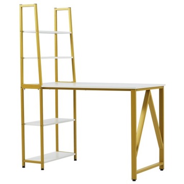 Computer Desk with 5 Ties Bookshelf Modern Rectangle Writing