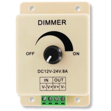 ŚCIEMNIACZ LED MANUALNY TAŚM LED 12V 24V DIMMER 8A MONO