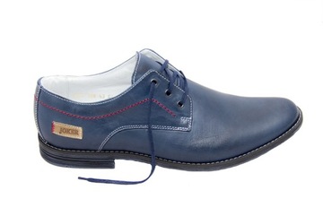 Eleganckie buty męskie skóra blue od dobrebutypl
