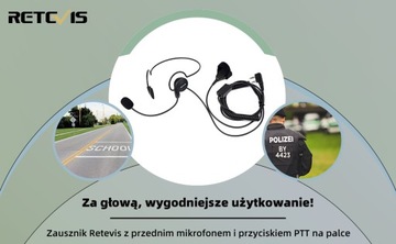 Наушники Retevis Walkie Talkie с микрофоном 2 шт.