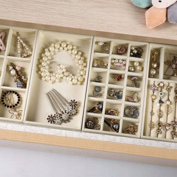 Поднос для украшений Бежевый Органайзер-ящик 4шт.