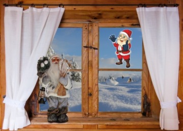 РОЖДЕСТВЕНСКАЯ наклейка на окно Merry CLAUS no. 6