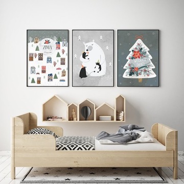 Świąteczny plakat dla dziecka, Świąteczne plakaty, Różne wzory 30x40