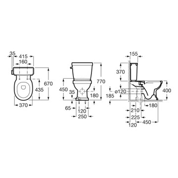 КОМПАКТНЫЙ УНИТАЗНЫЙ НАБОР С МЕДЛЕННО ЗАКРЫВАЮЩИМСЯ СИДЕНЬЕМ ДЛЯ УНИТАЗА BIAŁYROCA CARMEN
