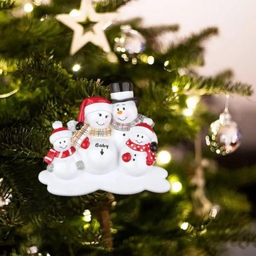 Ozdoby rodzinne 2023 Wisząca dekoracja świąteczna Dziecko Cztery bałwany