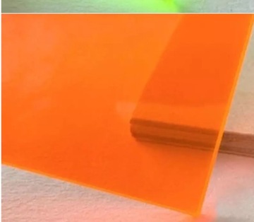 Флуоресцентное оргстекло, флуоресцентное оранжевое оргстекло, 50Х50с