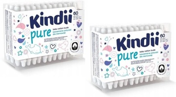 Dzidziuś Kindii Pure Bawełna Patyczki 2x60szt 2PAK