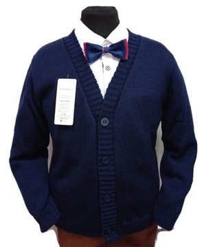 klasyczny granatowyy SWETER chłopięcy * gładki * 152 cm