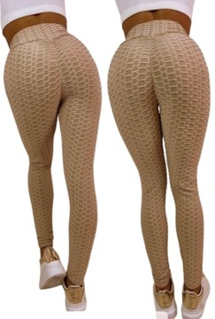 Legginsy PUSH UP sportowe FITNESS KARBOWANE KOLORY S/M