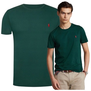 koszulka meska polo ralph lauren bawelniana tshirt meski zielony PREMIUM