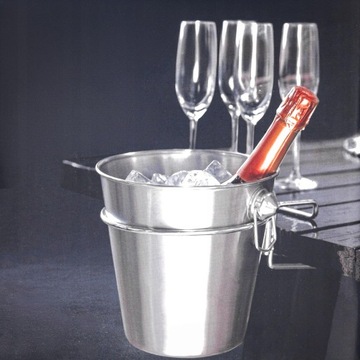 ВЕДРО ДЛЯ ЛЬДА стальное для охлаждения бутылок алкоголя, вина, шампанского, 4л.