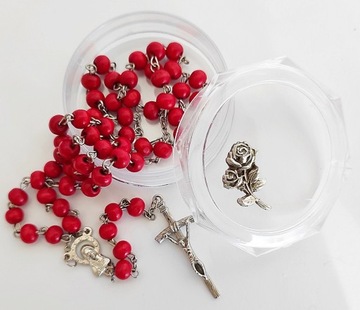 RÓŻANIEC DREWNIANY PACHNĄCY RÓŻĄ W PUDEŁECZKU