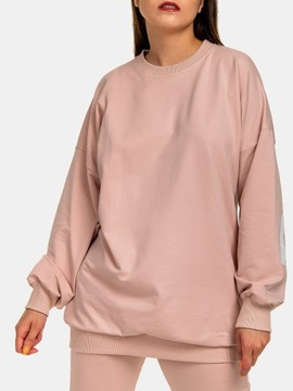 BLUZA DAMSKA DRESOWA OVERSIZE DŁUGA WYGODNA L