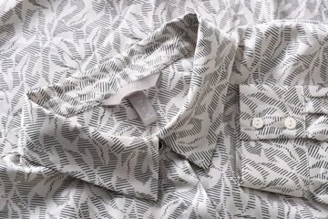 H&M satynowa koszula damska ecru deseń L 44 46