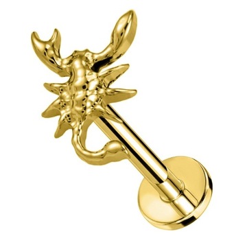 Labret skorpion - gwint wewnętrzny 1,2/6 złoty