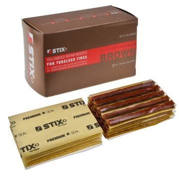 SZNUR BUTYLOWY DO OPON GRUBOŚĆ 6MM DŁUGOŚĆ 100MM BRĄZOWY STIX 50 szt