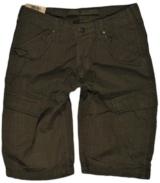 WRANGLER spodenki green CARGO shorts TERRY _ W36