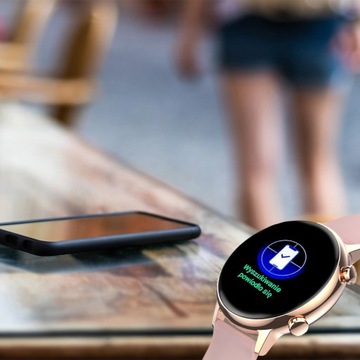 SMARTWATCH DAMSKI ROZMOWY MENU PL RÓŻOWE ZŁOTO