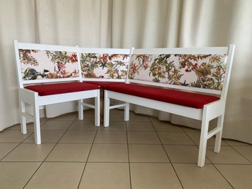NAROŻNIK KUCHENNY ŁAWA NAROŻNA BIAŁA NOWOCZESNA Drewniana