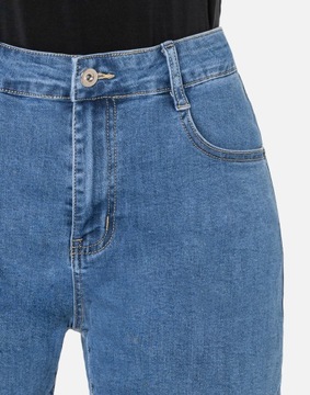 Cienkie Krótkie Spodnie Spodenki Jeans Damskie Rybaczki Capri Dżins 2103 37