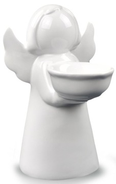 Figurka ceramiczna aniołek MOON 11x10 h15 - Biała