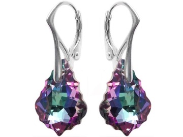 KOLCZYKI SREBRNE Z KRYSZTAŁAMI SWAROVSKI B16