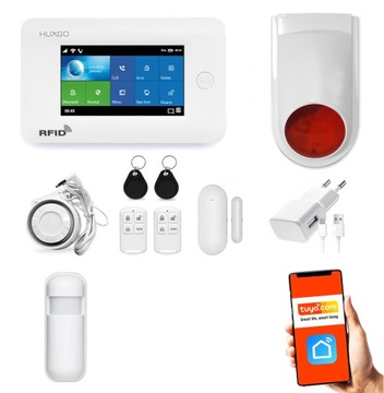 Bezprzewodowy alarm GSM + WiFi 2x syrena ZESTAW PL