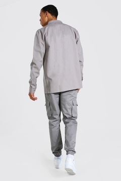 1D2A32 P29 BOOHOOMAN TALL SPODNIE JOGGERY CARGO SZARE S