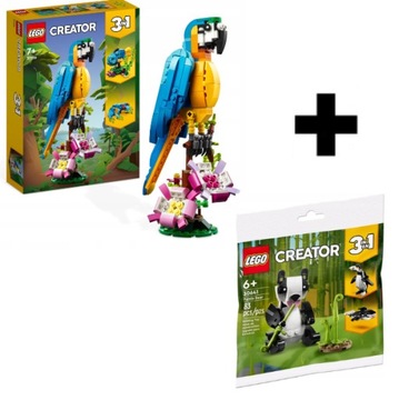 LEGO CREATOR 3W1 DŻUNGLA PAPUGA ZESTAW 31136 + LEGO 30641 ZESTAW PREZENTOWY