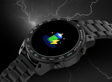 CZARNY SMARTWATCH ZEGAREK MĘSKI AMOLED SPORT PULS ROZMOWY SMART WATCH PL